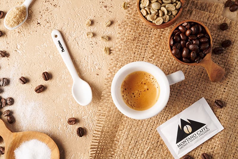 Caffè Montano Tazzina cucchiaino e bicchiere